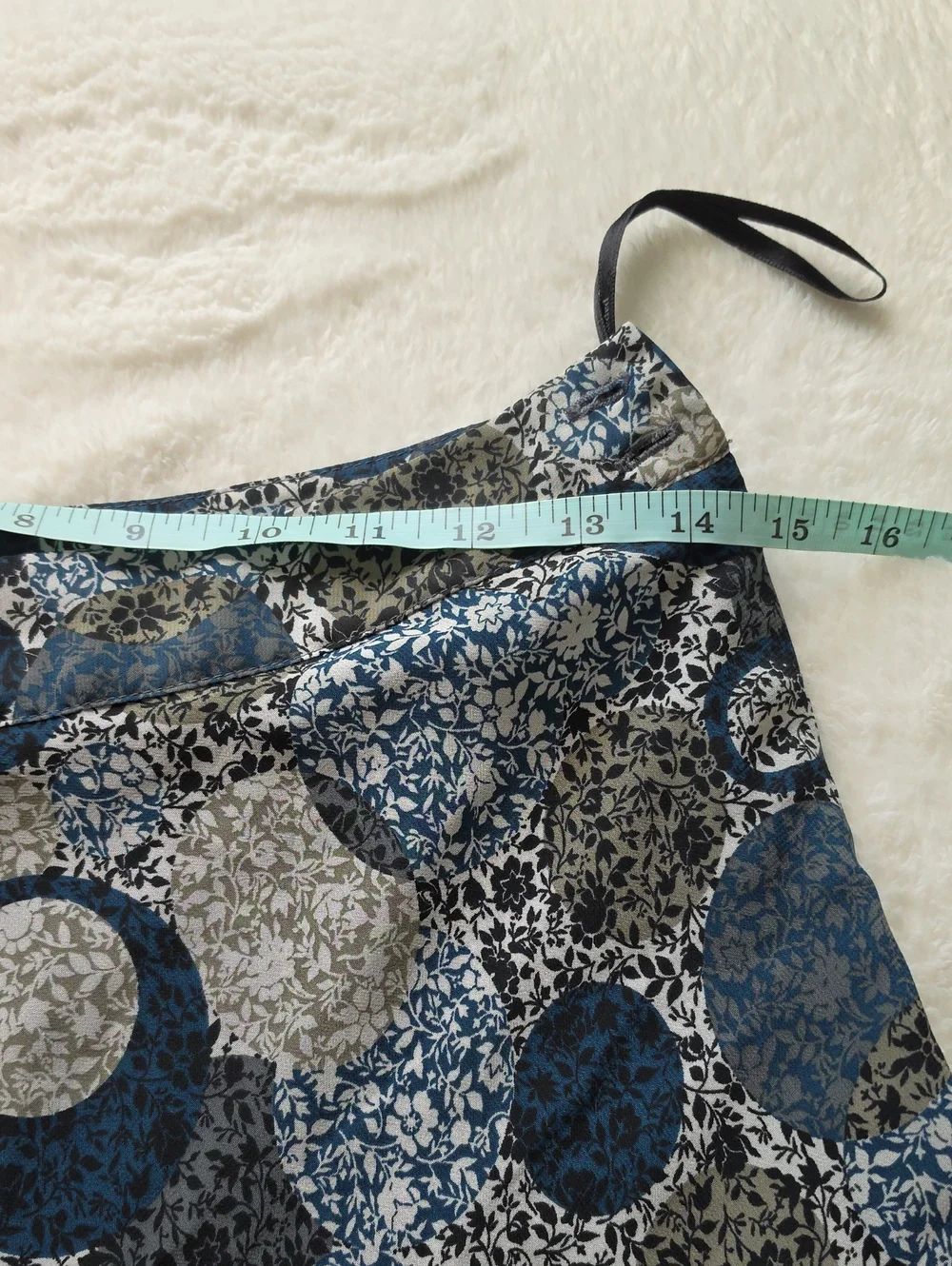 Papaya Blue Patterned A-Line  Skirt